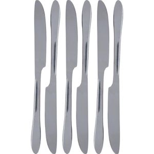20x Messen tafelbestek RVS 23,5 cm - Keukenbenodigdheden - Bedrijfskantine - Tafel dekken - Bestek - Tafelmessen/dinermessen/smeermessen - Messen
