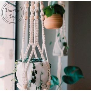 New Age Devi - Opknoping voor Hangpotten - Plantenhanger - Luxe gevlochten touw katoen - 2 stuks - plantenpot ophangen