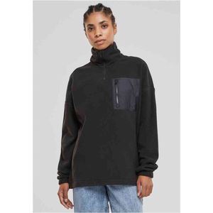 Urban Classics - Polar Fleece Troyer Sweater/trui - S - Zwart