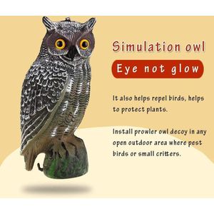Energie uil zonne-energie ogen gloeien jacht afweerend vogelaas Scarer schemerlicht ongediertebestrijding realistische roofdier vogelverschrikker - Eye Glow - met zonnepaneel .