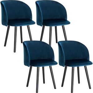 Rootz Ergonomische fluwelen eetkamerstoelen - Comfortabele zitplaatsen - Stijlvol meubilair - Duurzaam ontwerp - Antislipkussens - 84 cm x 45 cm x 46 cm