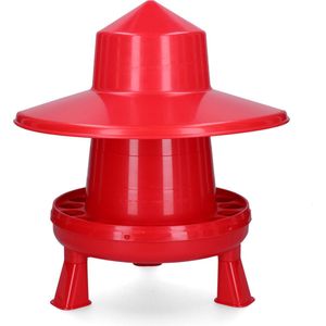 Gaun Poultry Feeder - Voedersilo - Voerbak voor Pluimvee - Ø40xH39 cm - Kunststof - 4 kg - Rood