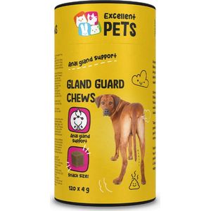 Excellent Pets Gland Guard Chews - Kauwsnoepjes - Zachte snacks - Ondersteunt de Natuurlijke leging van de Anaalklieren - Bevordert de Spijsvertering en een Evenwichtige Darmflora - Glutenvrij - Bevat Prebiotica en Probiotica - 120 stuks