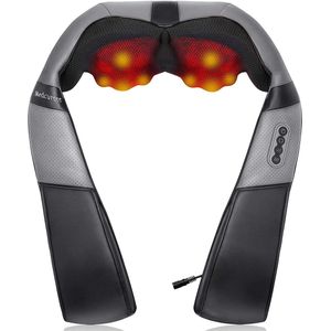 Shiatsu Nek- en Schoudermassageapparaat met Warmte - 3D Diepweefsel Massagekussen voor Spierpijnverlichting