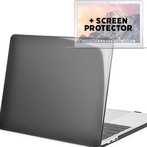 2-in-1 Beschermset - Geschikt voor MacBook Pro 13 inch - Case + Screenprotector - Hardcase - A1706/A1708/A2338/A2686 (M1,M2,Touchbar, 2016-2022) - Zwart