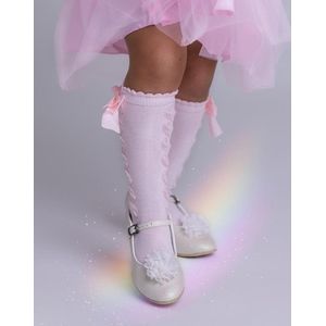 Bruidsschoen meisje-prinsessenschoen-ivoor glitterschoen-dansschoen-gespschoen-glamour-verkleedschoen-bruidsmeisjes schoen-mt 33