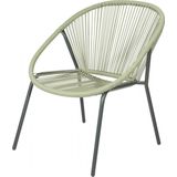 Pro Garden Stapelstoel 73 X 71 X 83 Cm Staal/polyester Groen/grijs