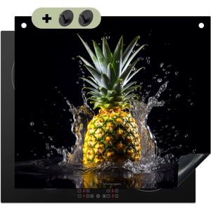 KitchenYeah® Inductie beschermer 58.3x51.3 cm - Ananas - Fruit - Water - Kookplaataccessoires - Afdekplaat voor kookplaat & Spatscherm achterwand - Inductiebeschermer - Inductiemat - Inductieplaat mat - Keuken decoratie