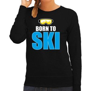 Bellatio Decorations Apres-ski sweater / trui Wintersport Born to ski - dames - zwart XS