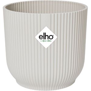 Elho Vibes Fold Rond 14 - Bloempot voor Binnen - 100% Gerecycled Plastic - Ø 14.1 x H 12.9 cm - Zijdewit