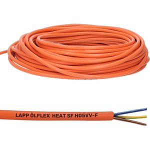 10 meter Lapp 00277033 Ölflex SF H05VV-F PVC elektrische kabel 5x1,5 mm² I aansluitkabel 5-aderig met groen-gele aardgeleider I voedingskabel oranje