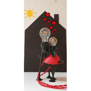 Mr&Mrs Bright-Tafellamp-Speelse lamp mannetje en vrouwtje met flexibel buigbare armen en benen-Unieke eyecatcher-Dutch Design-Sociaal gemaakt-Inclusief lichtbronnen en dimmer