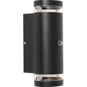 Buitenlamp | tuinlamp | wandlamp | 2 lichts | schemer schakelaar | zwart