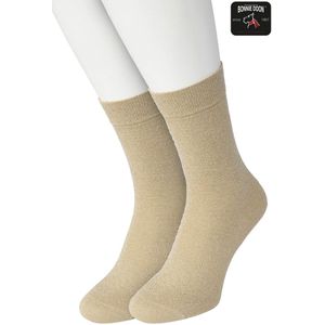 Bonnie Doon Set Katoenen Glitter Sokken Dames Beige Camel maat 36/42 - Set met 2 paar Sokken - Glitter Subtiel - Katoen met zachte Lurex - Zachte Sokken - Gladde Naden - Perfecte Pasform - 2 pack - Multipack - Beige Camel - OL05113802.167