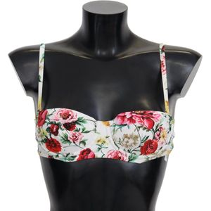 Wit badpak met bloemenprint Beachwear Bikinitops