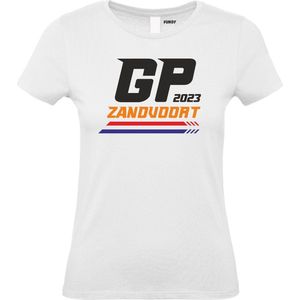 Dames T-shirt Pijl GP Zandvoort 2023 | Formule 1 fan | Max Verstappen / Red Bull racing supporter | Wit dames | maat L