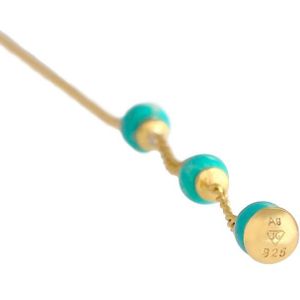 Elli Dames Oorbellen Dames oorbellen trekken door Turquoise Trend Blogger met Howlite Beads in 925 Sterling Silver Gold Plated