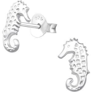 Joy|S - Zilveren zeepaardje oorbellen - 5 x 9 mm - zilver oorknoppen
