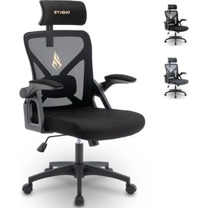 BTD Ergonomische Bureaustoel - Bureaustoel - Game Stoel - Ergonomische Game Stoel - Verstelbare Hoofdsteun, Rugleuning En Armleuning - Comfortabel En Zacht - Ademende Stof - Kleur Donkergrijs