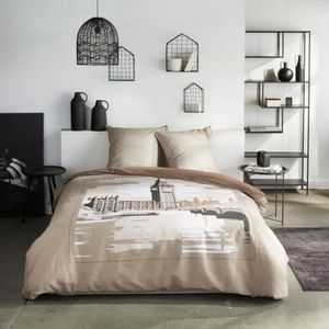 Beddengoedset - TODAY - JAVA - 2 personen - 240 x 220 cm - Katoen - London print - Beige