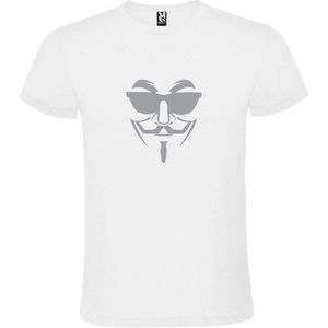Wit T shirt met print van "" Vendetta "" print Zilver size XS