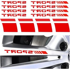 Tire Sport Logo Emblem Strips - 12PCS Autoband Letters Rubberen Stickers - Reflecterende Stickers - Rood .