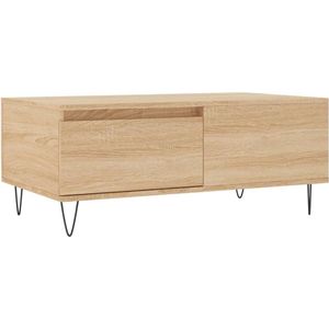 VidaXL Salontafel 90x50x36,5 cm - Bewerkt Hout - Sonoma Eikenkleurig