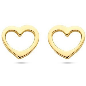 Oorknoppen Hartje 5 Mm 14K Geelgoud