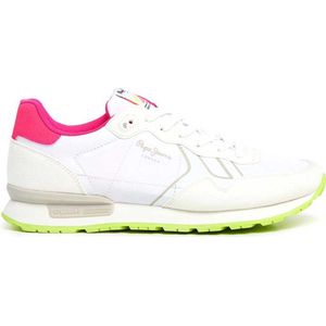 Pepe Jeans Brit Neon Sneakers Wit EU 36 Vrouw