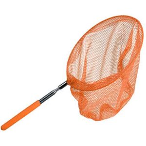 Telescopisch visnet/schepnet - oranje - metaal - 38,5 tot 86 cm