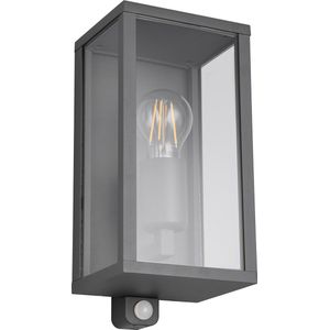 LED Tuinverlichting - Wandlamp Buitenlamp - Torna Onno - E27 Fitting - Bewegingssensor - Antraciet - Aluminium
