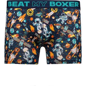Beat My Boxer Heren Boxershort - Elastisch Katoen - Print Space - Maat XXL