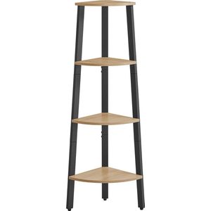 Boekenkast SONOMA, Hoekkast, 4 Planken en Stalen Frame, Kleur: Eiken Sonoma en Zwart, Modern en Functioneel Design, Ideaal voor Woonkamer, Slaapkamer of Kantoor, 125 x 34 x 34 cm
