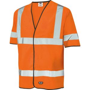 SIR SAFETY SPACE SHORT SLEEVE Hi Vis Reflecterend Stof Werkjas HEREN Veiligheidsjas Oranje - EN ISO 20471 Klasse 3 - Reflecterende Strepen - Lichtgewicht