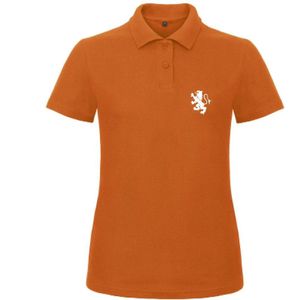 Cadeautip! Polo shirt  EK voetbal| Oranje Polo | EK Polo | Vrouwen Polo - Witte opdruk