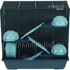 Zolux Blauw&Donkergrijs - - 29x51x47.5 cm Knaagdierenkooi - Konijn - Cavia - Rat - Chinchilla - Fret - Gerbil