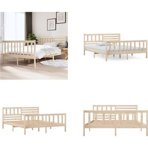 vidaXL Bedframe massief hout 140x190 cm - Bedframe - Bedframes - Tweepersoonsbed - Bed