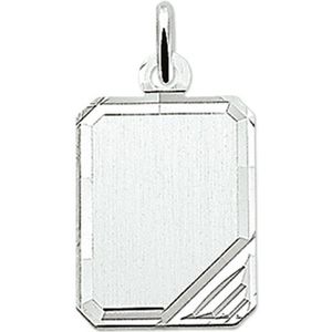 zilver gerhodineerd graveerhanger gediamanteerd 1323324