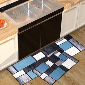 2 stuks antislip keukenmat keukentapijtset, wasbare moderne matten en tapijten voor hal, eetkamer en entree, 50 x 80 cm + 50 x 150 cm