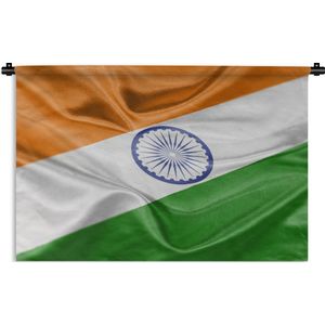 Wandkleed Vlag India - De vlag van India Wandkleed katoen 180x120 cm - Wandtapijt met foto XXL / Groot formaat!