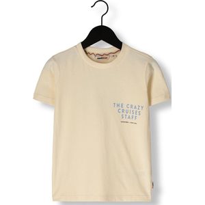 Moodstreet T-shirt Lewis Crazy Cruises Polo's & T-shirts Jongens - Polo shirt - Beige - Maat 110/116