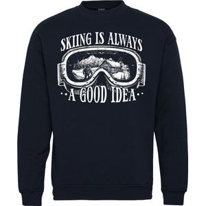 Sweater Skiing Is Always A Good Idea | Apres Ski Verkleedkleren | Fout Skipak | Apres Ski Outfit | Navy | maat XS