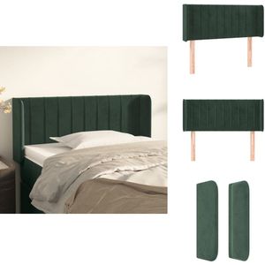 vidaXL Hoofdbord - Hoofdborden - Hoofdeinde - Houten Hoofdbord - Hoofdbord met randen 83x16x78/88 cm fluweel donkergroen