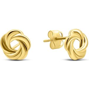 Silventi 9NBSAM-G230265 Gouden Oorknopjes Krans - Cirkel - 6,6mm Doorsnee - 14 Karaat - Goud