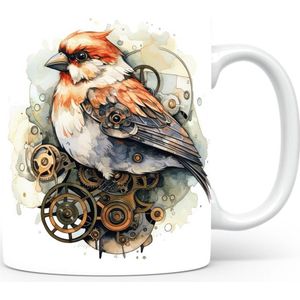 Mok met Sneeuwgors Beker voor koffie of tas voor thee, cadeau voor dierenliefhebbers, moeder, vader, collega, vriend, vriendin, kantoor
