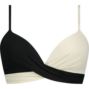 Beachlife Vanilla & Black twist bikinitop