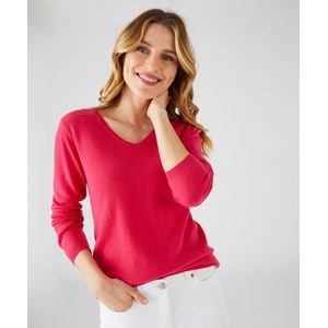Damart - Trui met V-hals van zuiver kasjmier - Vrouwen - Rood - M