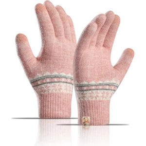 Nivard Winterhandschoen - Handschoenen - Touchscreen Handschoenen - Handschoenen WInter - Winter - Gebreid - Roze