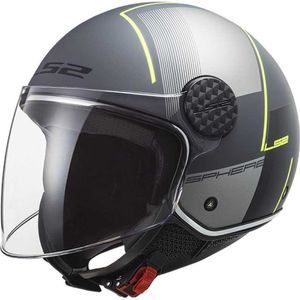 LS2 OF558 Jethelm Sphere Lux Firm mat zwart titanium S - Motorhelm - scooterhelm