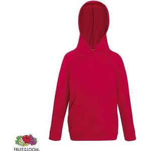Fruit of the Loom Kids hoodie - Maat 116 - Kleur Red